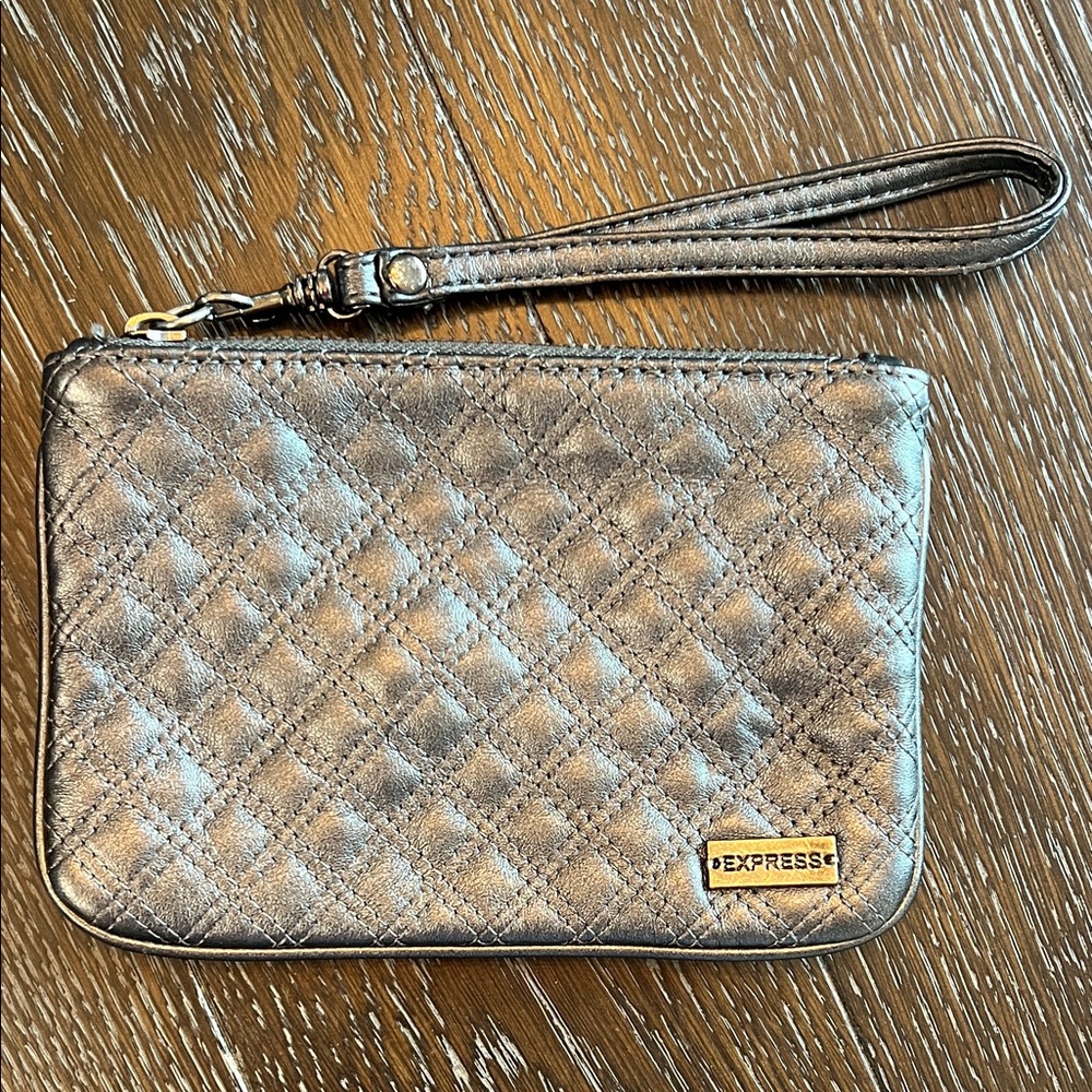 Express Metallic Quilted Wristlet